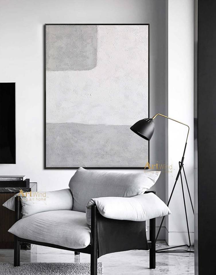 Grey Original Handmade Textured Abstract Canvas Artwork BDO30